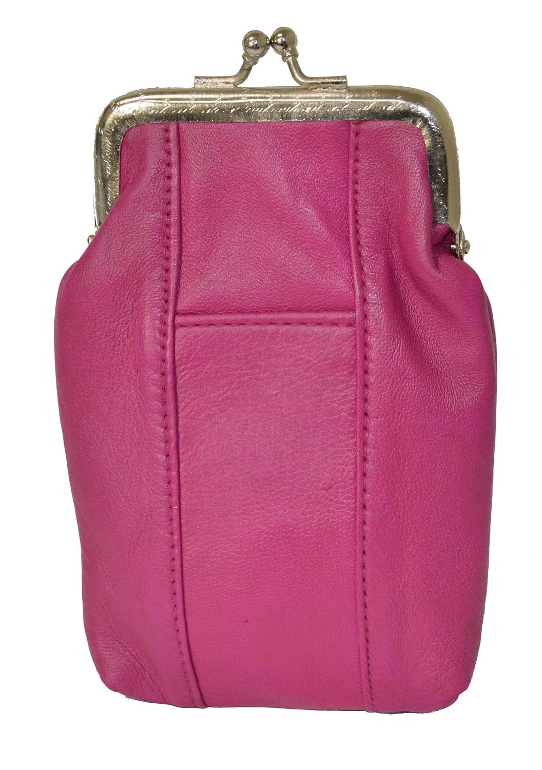 Genuine Leather Slim Cigarettes Case Holder Pack Regular or 100's & Lighter Pocket with Metal Twist Clasp, Pink