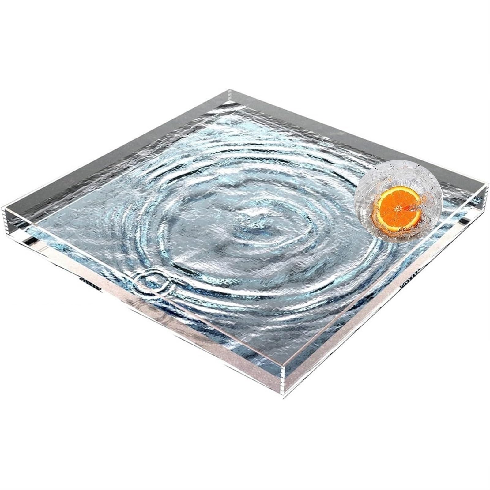 Depósito de agua para fotografía dinámica, Tamaños múltiples de acrílico claro del tanque agua gabinete exhibición la bandeja tiroteo fotografía(25x10cm(9.8x3.9in))