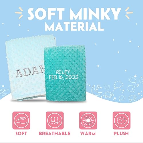 Miniatura 4 de Manta de bebé personalizada, mantas de bebé blancas y rosas unisex, mantas de bebé personalizadas para niños y niñas, manta de bebé personalizada