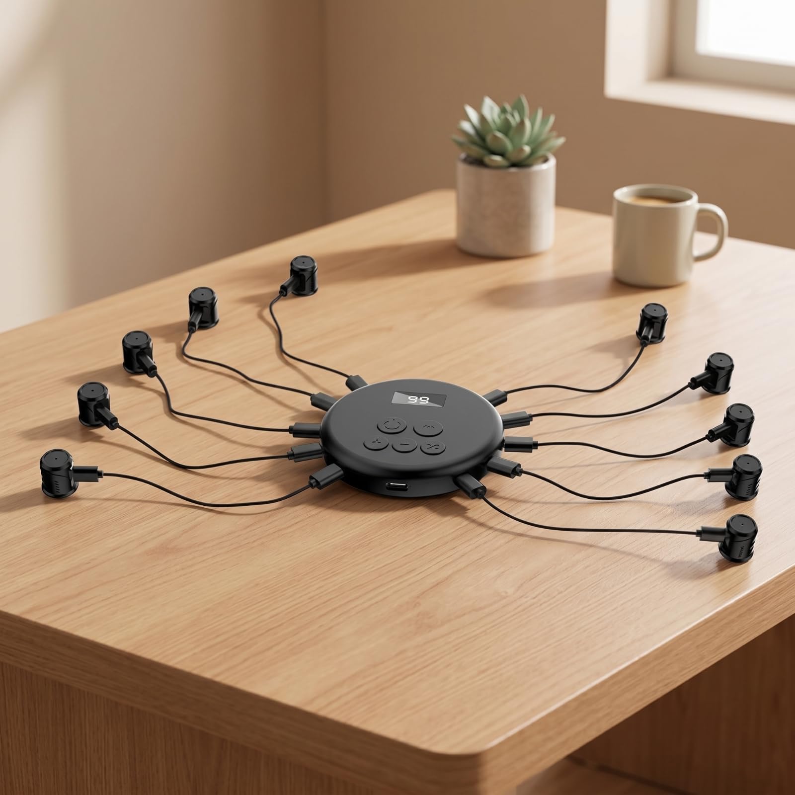 Pulsador Automático Pantalla Recargable Pulsador Pantalla con Cable Table Dispositivo para Jugadores, Juegos Móviles, Tareas Repetitivas, Moderno, con 8 Cabezales De Clic