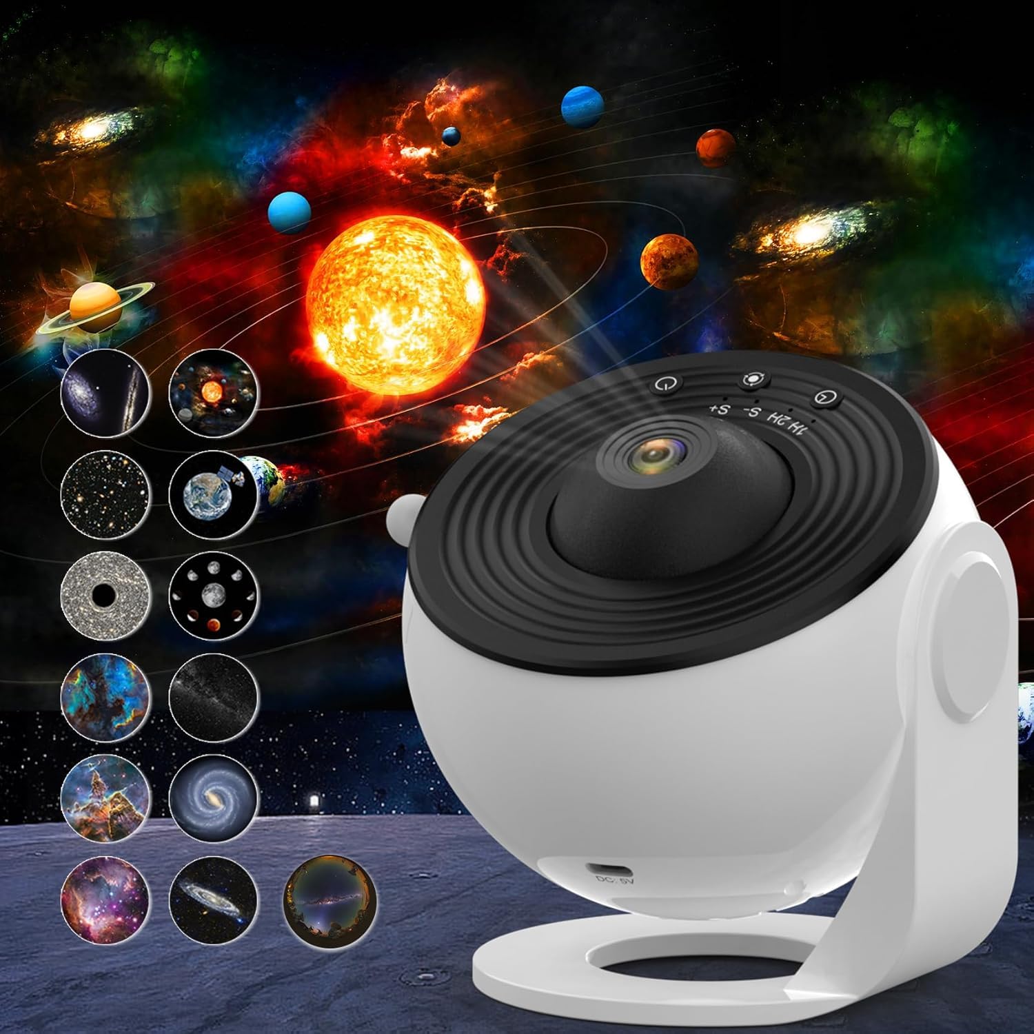 Star Projector for Bedroom, 360 Rotation Night Light with 4K Replaceable 13 Galaxy Discs, Large Projection Area for Kids & Adults-image-16