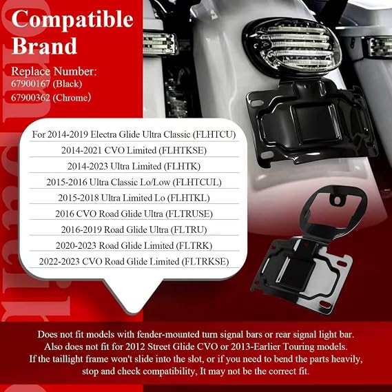 67900167 License Plate Relocation Bracket for Harley Davidson Electra Glide