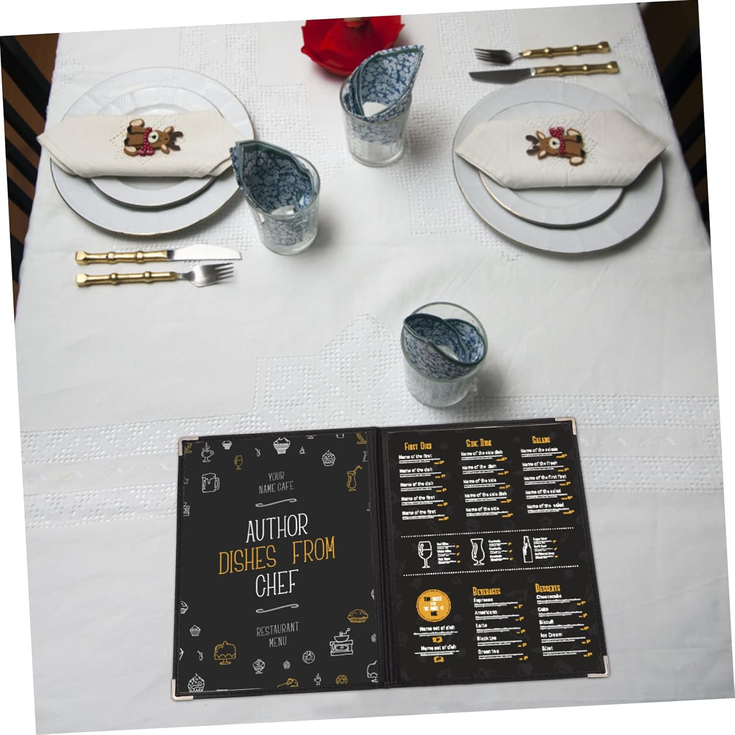 10pcs PVC Menu Binder Rounded Corners Loose Leaf Folder for Restaurant Menus Elegant and Cover for Point of Easy to Use and Store