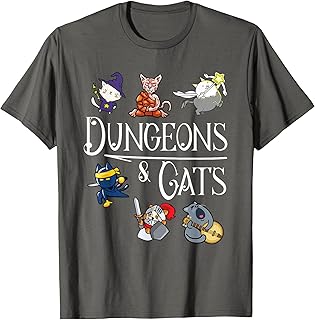 Dungeons and Cats Funny Dragon Cat Kitten Lover Kitty Gift T-Shirt
