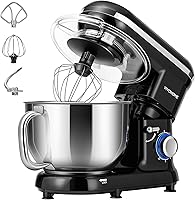 VIVOHOME 660W 6 Quart Tilt-Head Stand Mixer - 10 Speeds, Dough Hook, Whisk, Beater & Egg Separator for Effortless Baking, Black