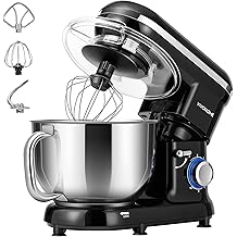 VIVOHOME Stand Mixer, 660W 10 Speed 6 Quart Tilt-Head Kitchen Electric Food Mixer with Beater, Dough Hook, Wire Whip and Egg Separator, Black
