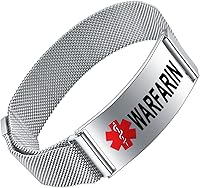 Vista 9 de Pulseras de alerta médica para hombres y mujeres, pulseras de identificación médica con grabado láser gratuito, banda de acero inoxidable ajustable