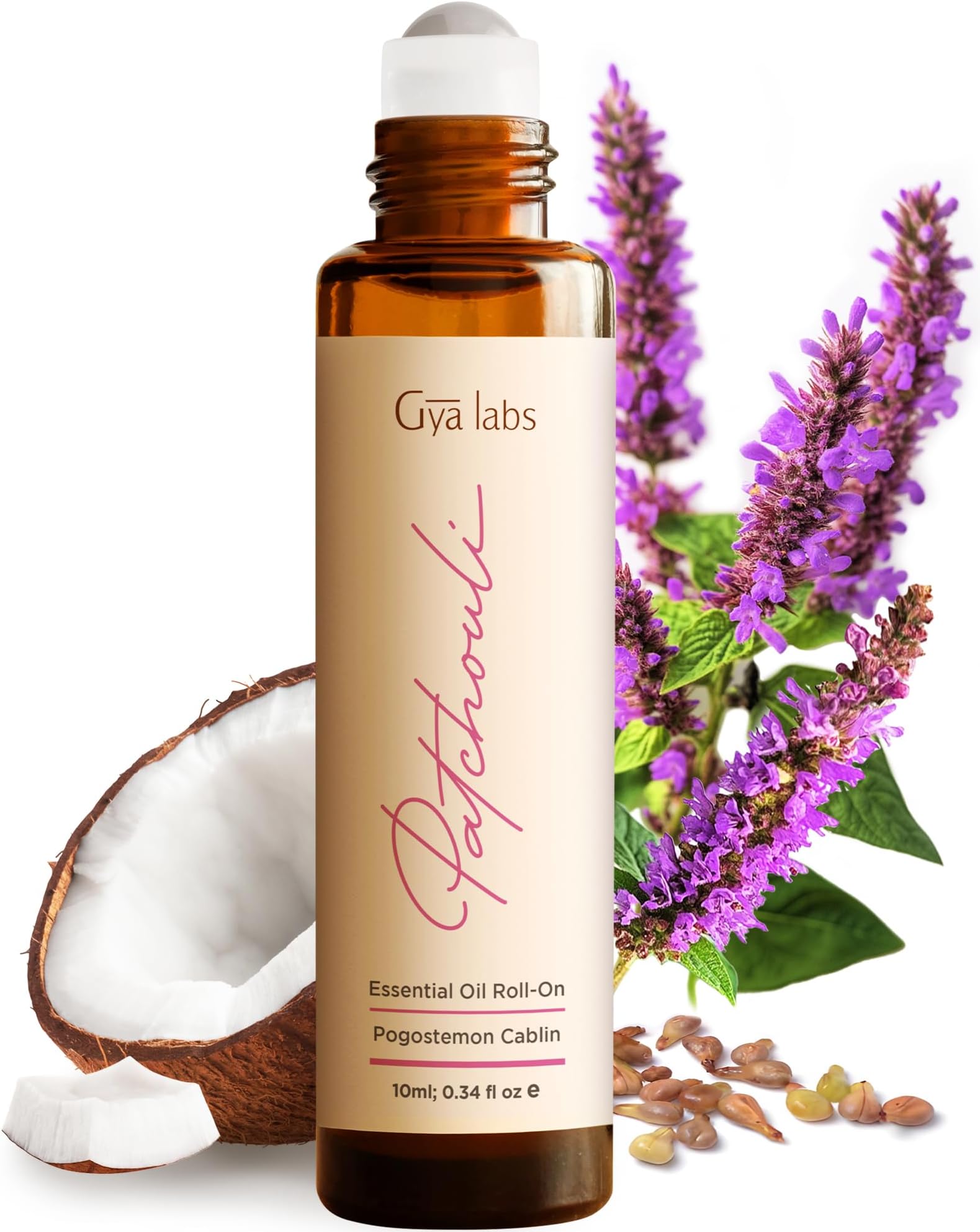 Patchouli Essential Oil Roll On - 0.34 Fl Oz - Travel Size Roller for Camping, Skin, Aromatherapy Relief, Convenience