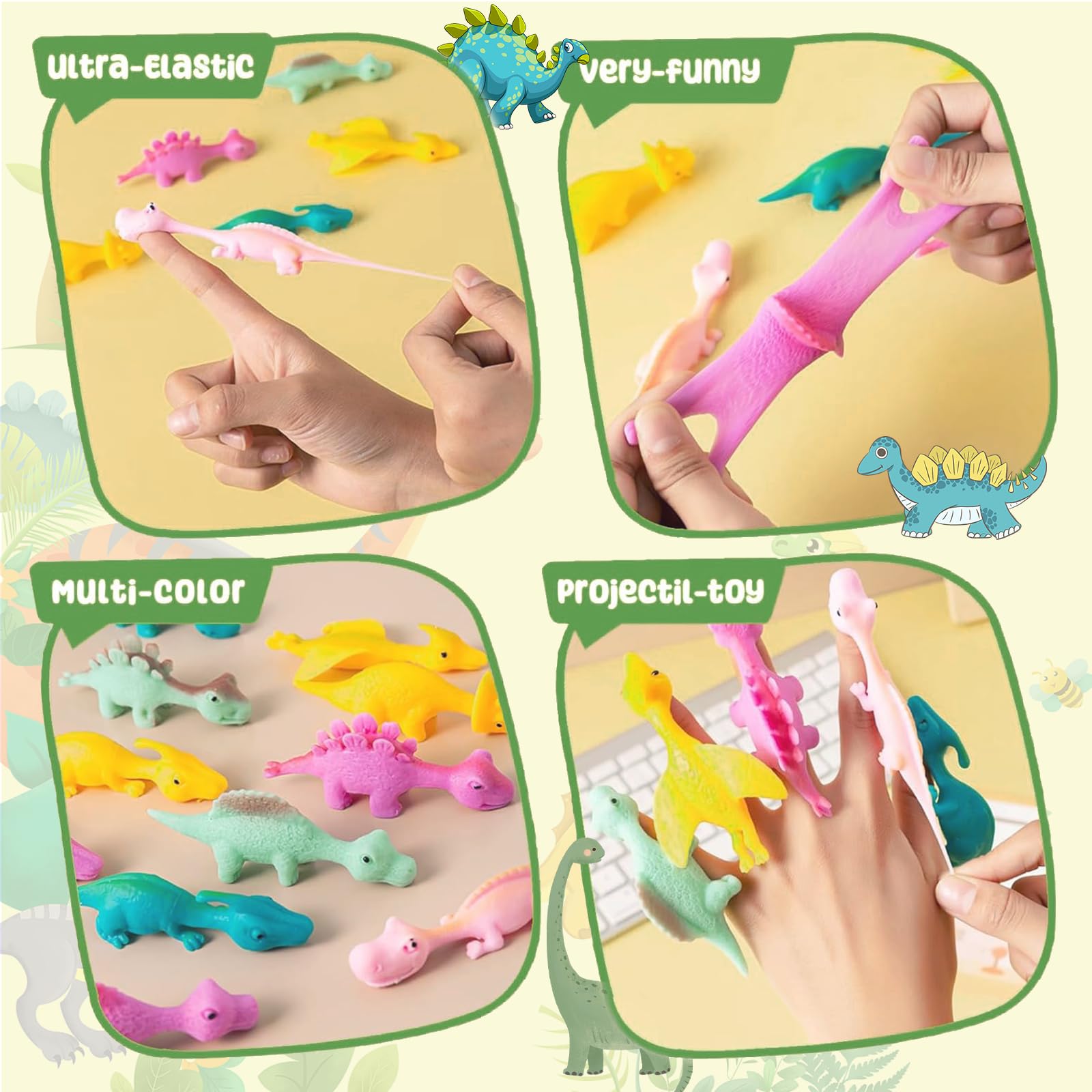 Jouets Fronde Dinosaures 12 Pièces – Lanceurs élastiques Pour Doigts, Amusement Garanti Pour Fêtes