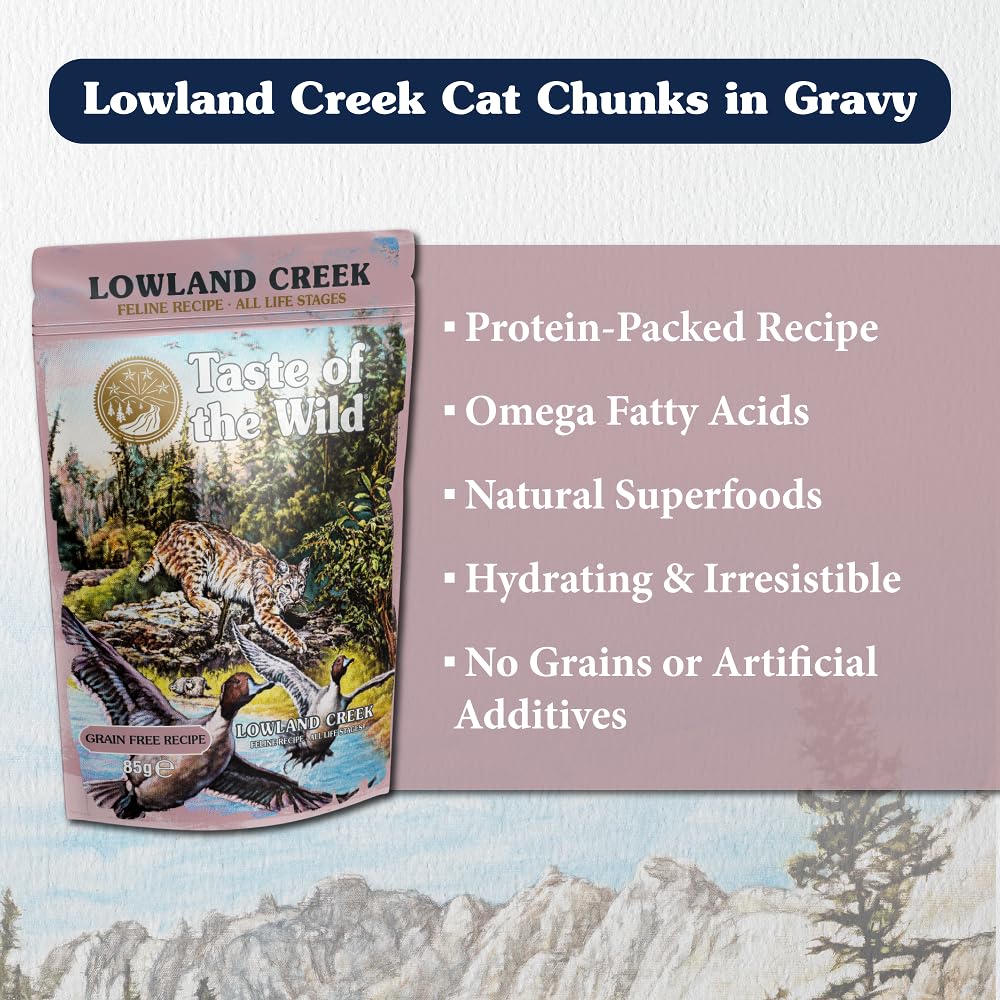 Taste of the Wild Gato Lowland Creek Trozos En Salsa Bolsa 12 x 85 g