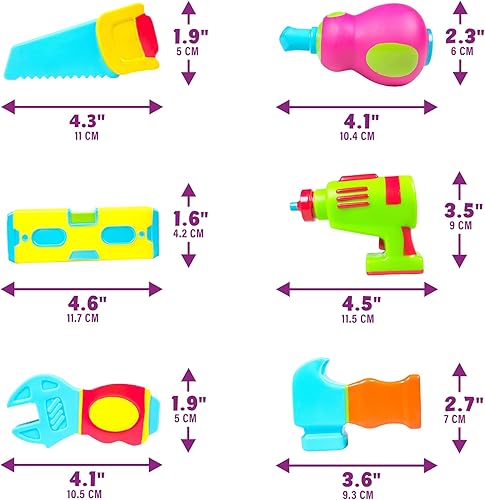 Miniatura 8 de Tub Works Tools - Juguetes de baño sin moho, paquete de 6  Diseño de juguetes de baño sellados y sin agujeros que mantiene la humedad fuera  Suave,
