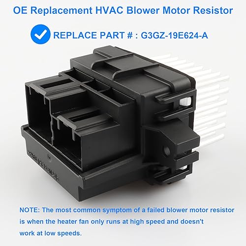 Miniatura 2 de Resistencia del motor del soplador HVAC, reemplazo G3GZ-19E624-A compatible con Ford Lincoln - Edge Expedition Navigator 2015-2024, Fusion MKZ