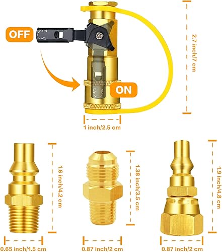 Miniatura 2 de MCAMPAS Kit de adaptador de conexión rápida de propano de 14 "convertidor de manguera de propano hembra de 38 pulgadas a parrilla de gas, conexión