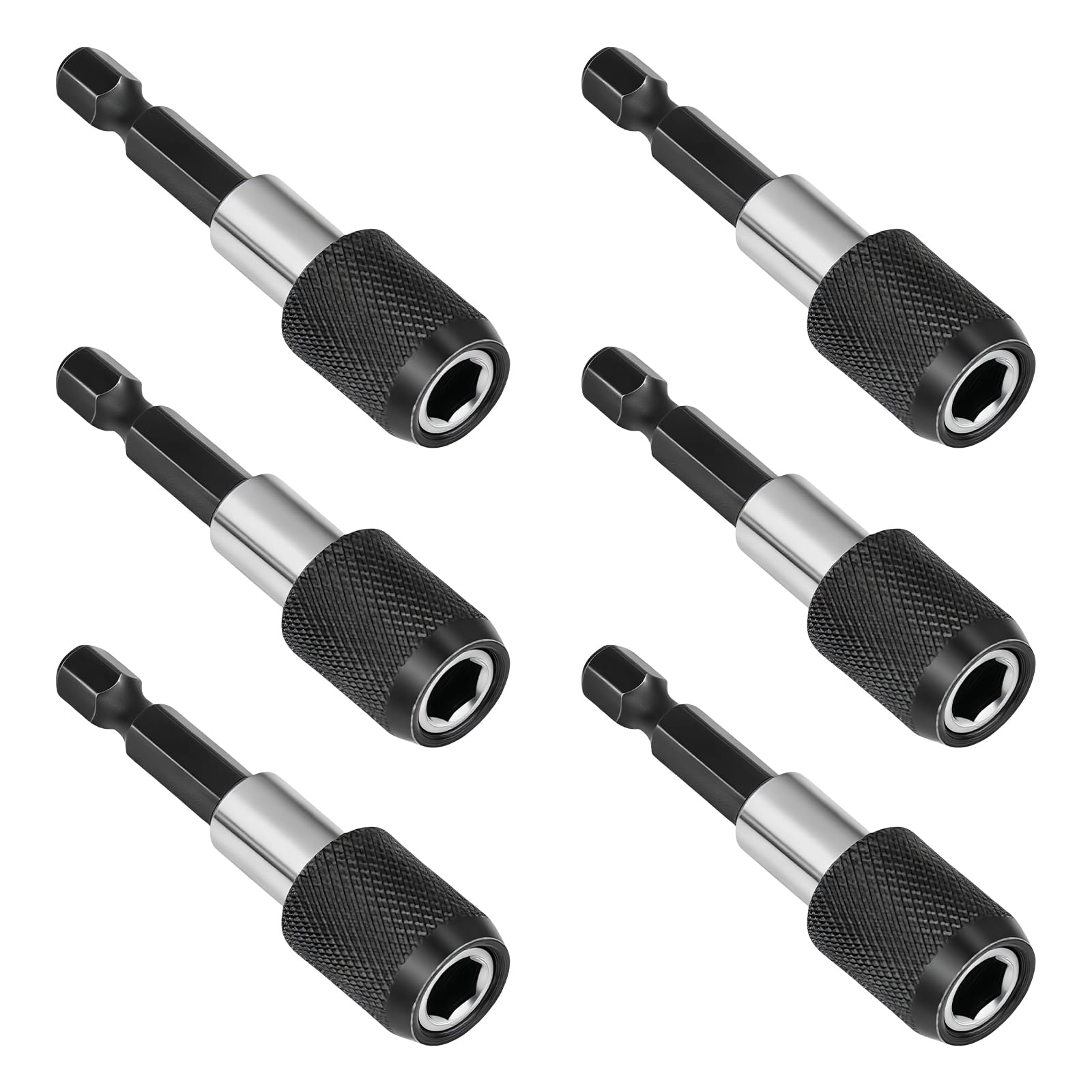 6Pcs 1 / 4inch Hexagonal Handle Quick Releasing Locking Screwdriver Extension Rod with Comfortable Grip for Tight Space Professional Bit Extension