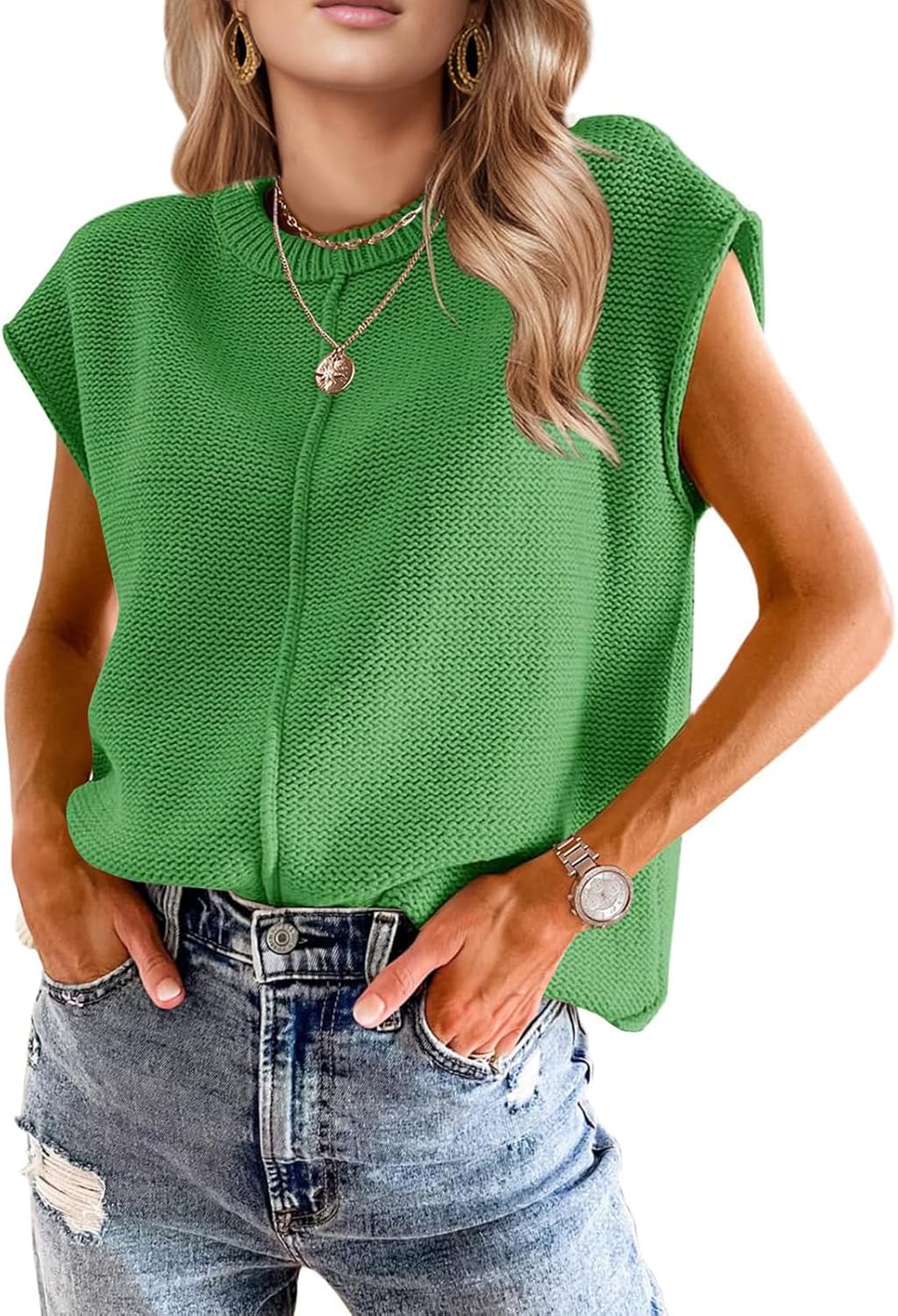 Womens Spring Fashion 2026 Summer Tops Boho Sweater Trendy Western Casual Cap Sleeve Rodeo Vest Cute Vacation Outfits