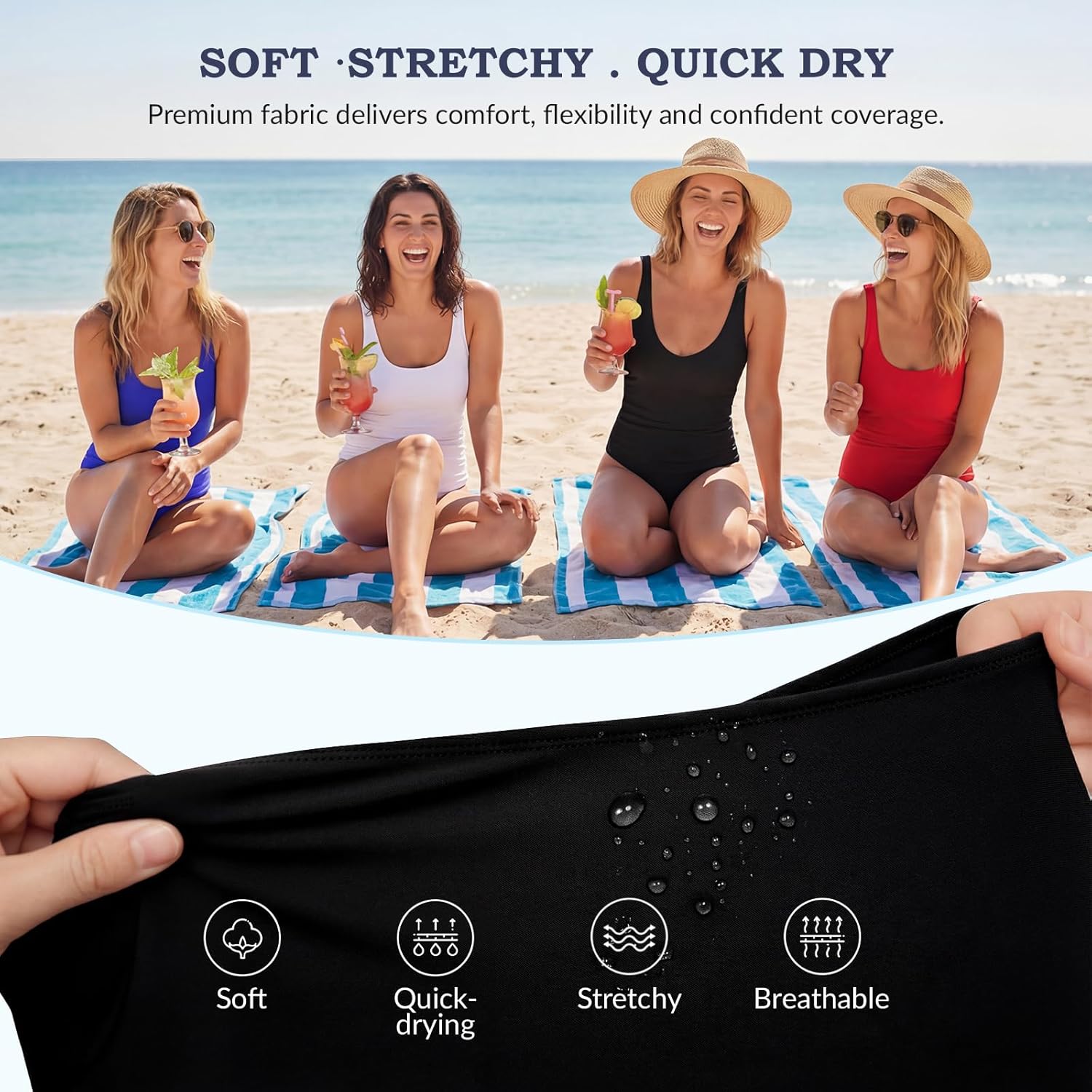 American Trends Tummy Control One Piece Swimsuit for Women, Slimming Bathing Suit with Adjustable Straps for Mom, Beach Pool - Image 6