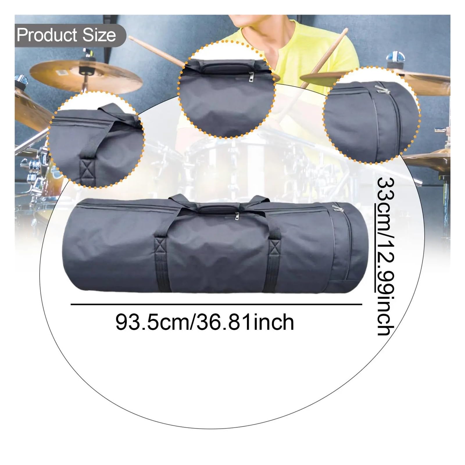 Bolsa De Hardware De Tambor Impermeable Negra Portátil