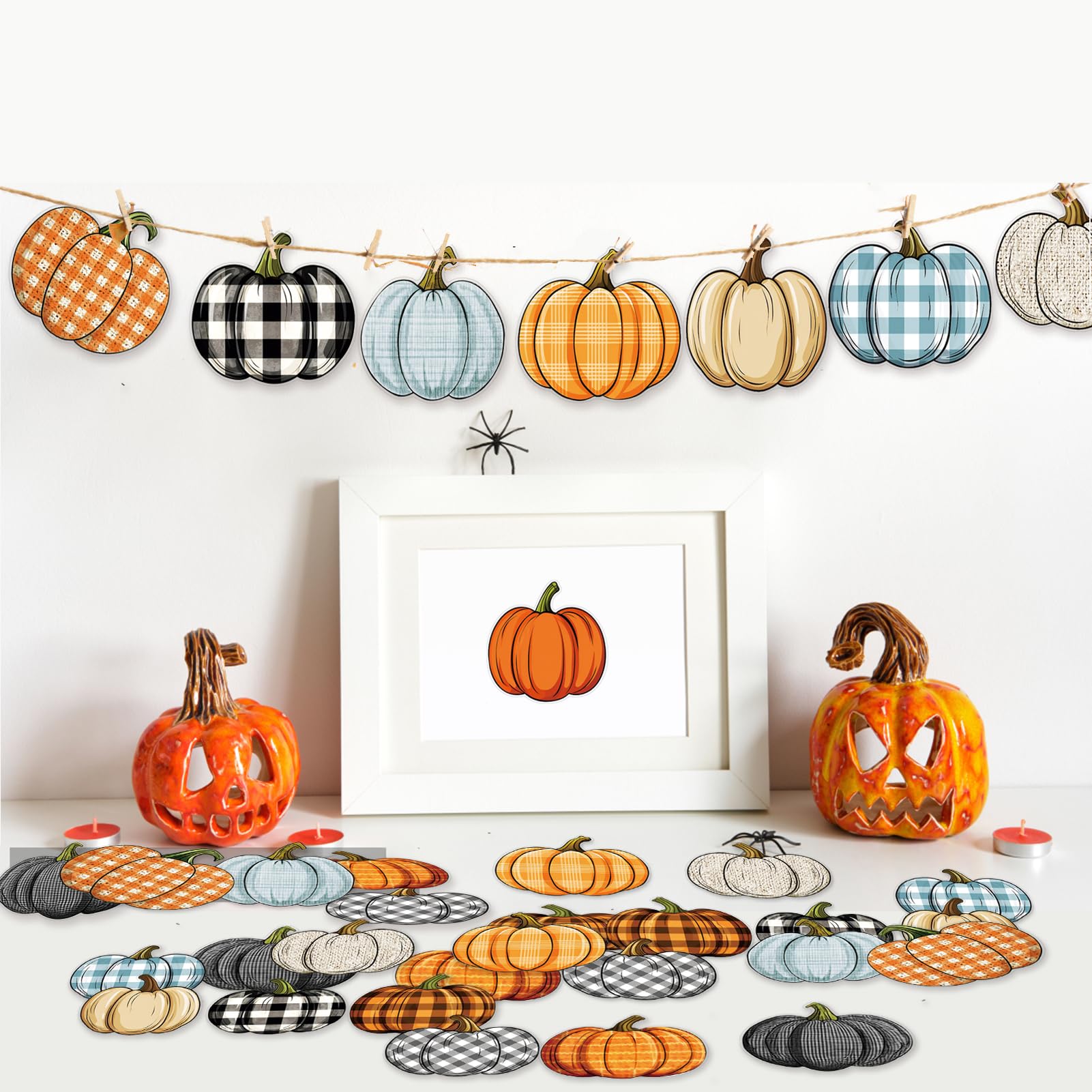 Fall Out Haoser 50 Pc Pcs Pumpkin Cutouts Paper Fall Harvest Pumpkin ...