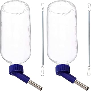 Lixit Glass Water Bird Bottles for Conures, African Greys, Quakers, Senegals,Canaries, Cockatiels, Finches, and Other Small Birds (16oz Pack of 2)
