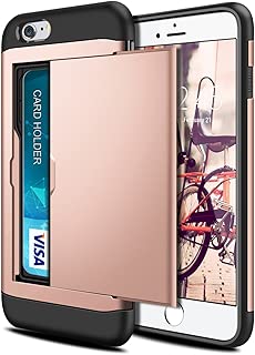 SAMONPOW Wallet Cover for iPhone 6 iPhone 6s Case Card Holder Hard PC TPU Inner Rubber Back Cover for iPhone 6 iPhone 6s 4.7 inch Rose Gold - coolthings.us