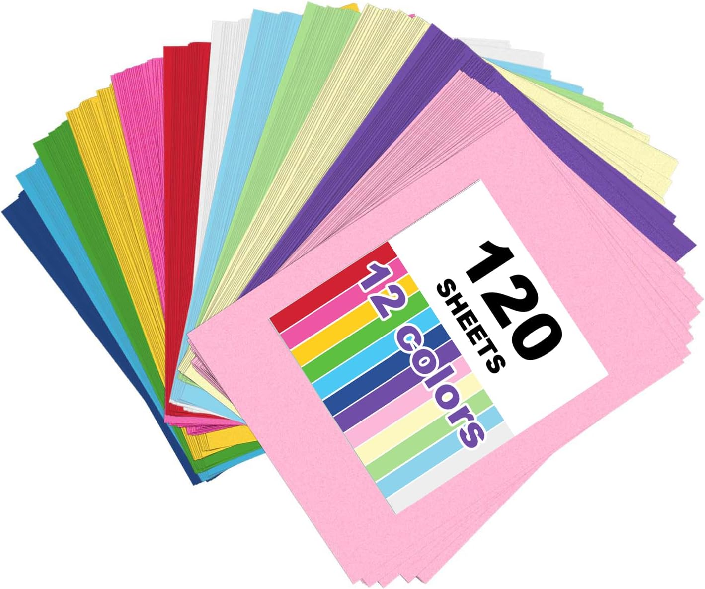 Large Construction Paper Assorted for Art Supplies 17.3”x23.4” Colored Craft Paper for Drawing DIY Art Project 120 Sheets