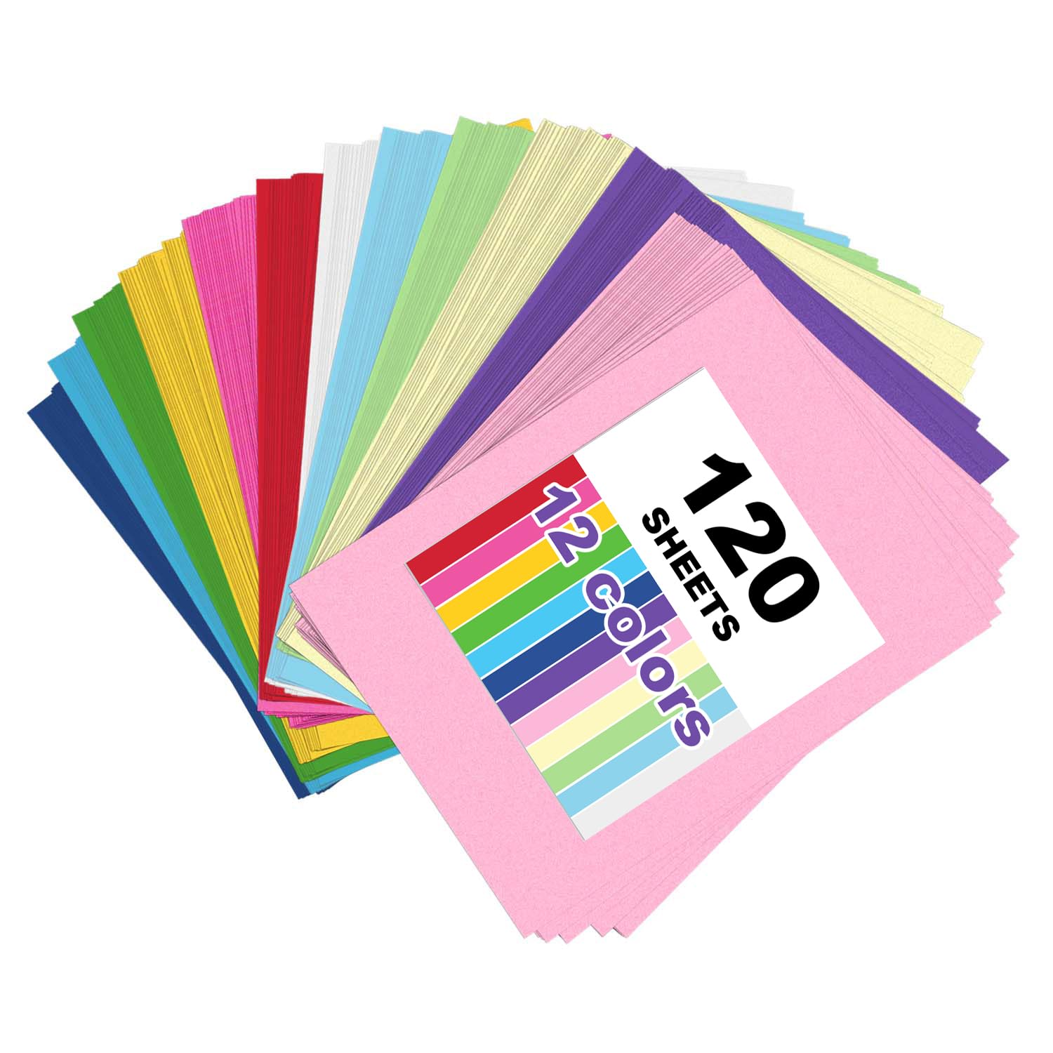 Large Construction Paper Assorted for Art Supplies 17.3”x23.4” Colored Craft Paper for Drawing DIY Art Project 120 Sheets