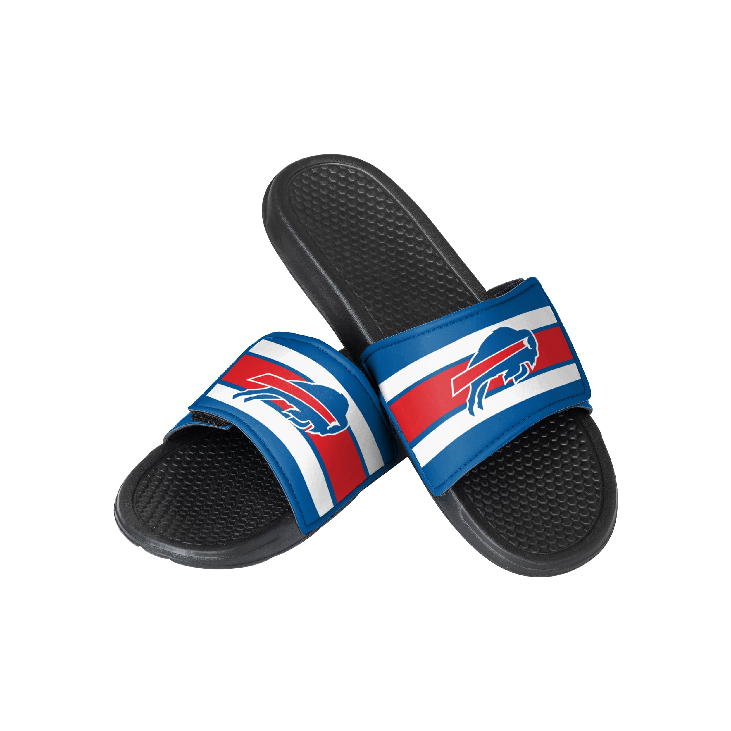 FOCO Youth NFL Stripe Legacy Sport Slide, Buffalo Bills, Medium