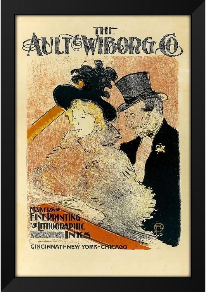 ArtDirect - Toulouse-Lautrec, Henri de 13x18 Black Modern Framed Art Print Titled: At the Concert Vintage Poster