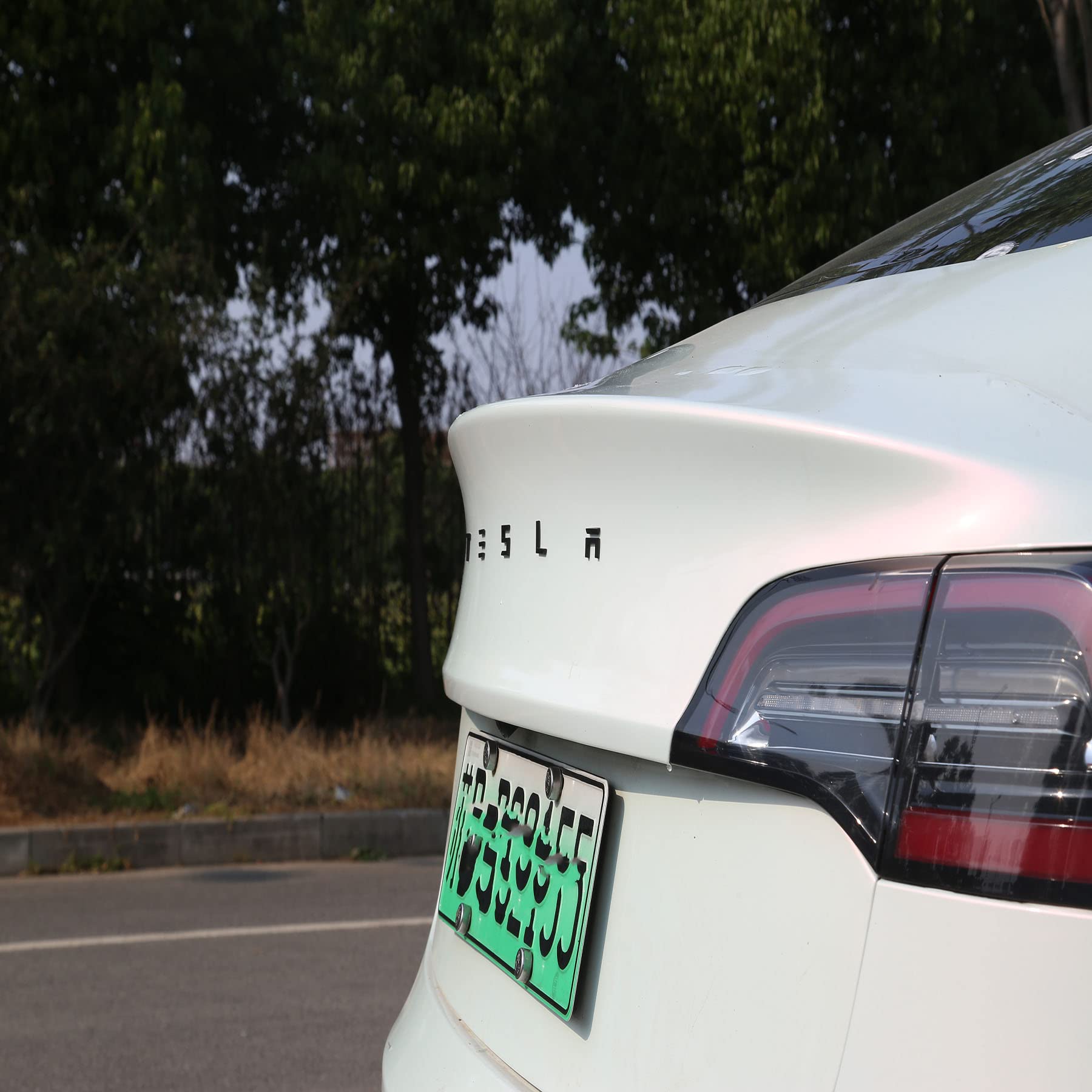 Coda Del Metallo 3D Della Parte Posteriore Dell'automobile Tronco Autoadesivo Dell'emblema Distintivo Delle Decalcomanie per Tesla Model S Modello 3 Modello X,Rosso