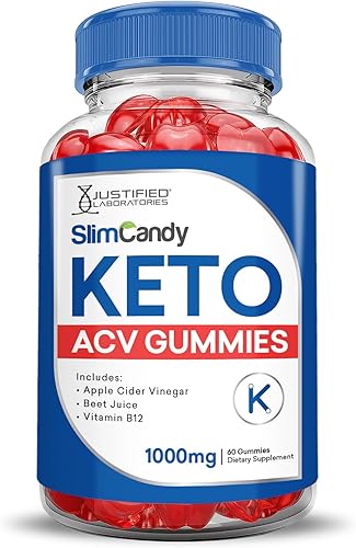 Miniatura 4 de Justified Laboratories Paquete de 5 gomitas Slim Candy Keto ACV de 1000 mg con jugo de granada y raíz de remolacha B12 300 gomitas