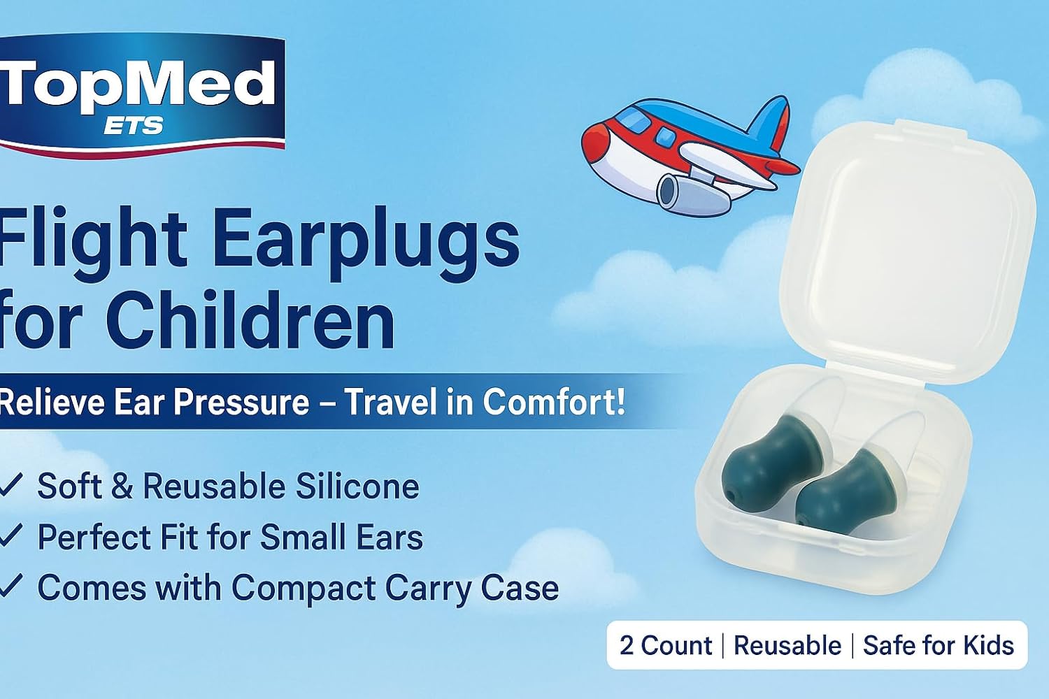 Flight Ear Plugs Prure Relief Earplugs for Children 1 Pair