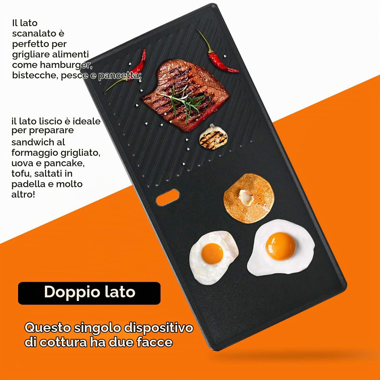 GFTIME 20,5 x 43cm Piastra grill in ghisa 7883 per barbecue a gas Enders Boston, parti di ricambio per piastra barbecue a gas per la maggior parte dei modelli di grill, 1 confezione 66123