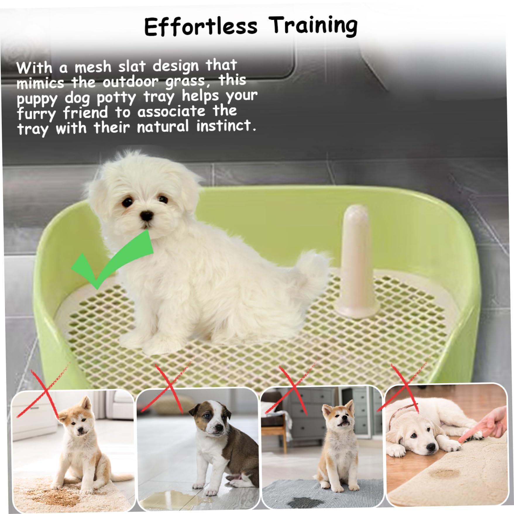Bac de Toilettes pour Chiens 15.8x11.8x4.3 dans Un entraînement de Toilettes en Plastique sécurisé Amovible