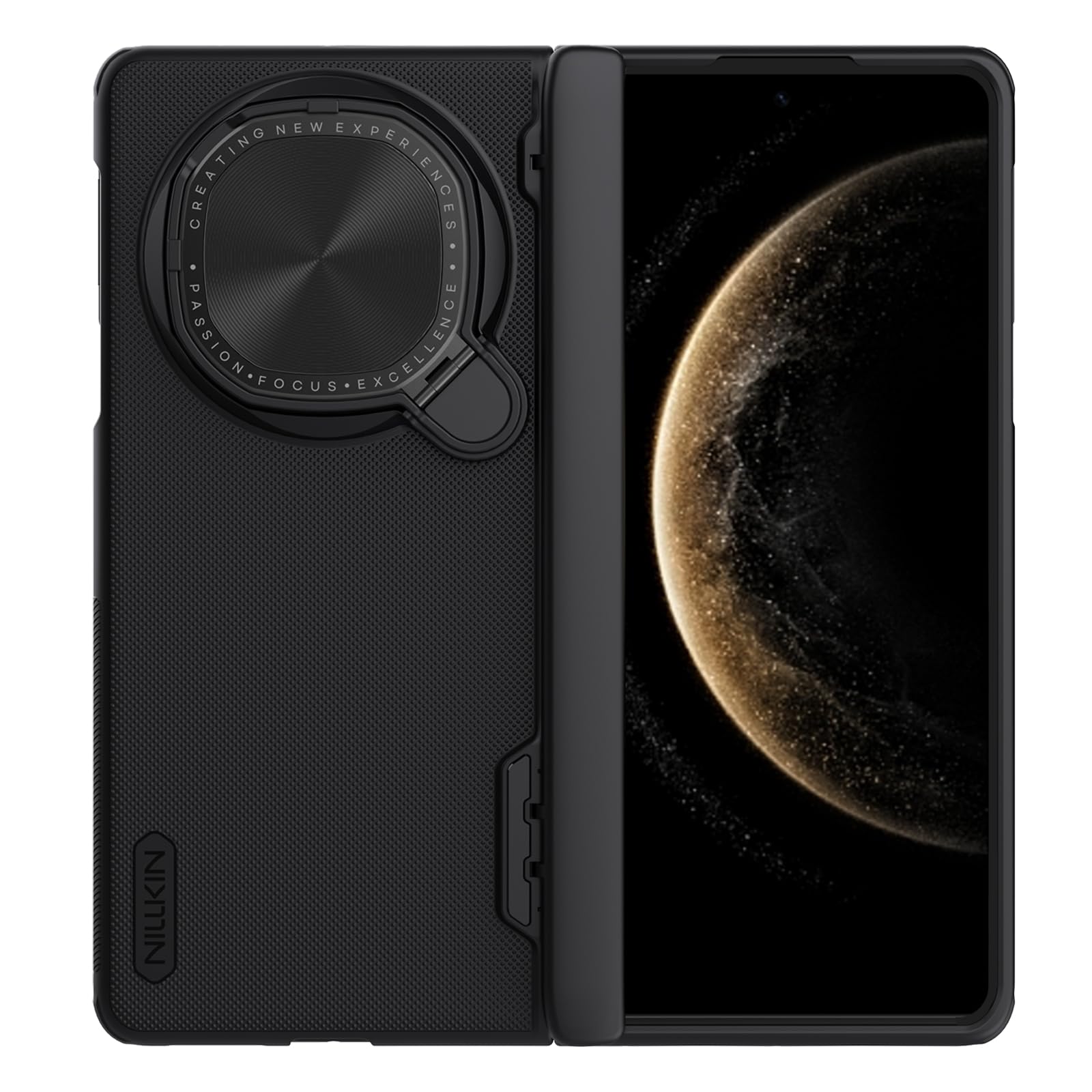 Case for Huawei Mate X6 X 6 (7.93" Inch) Super Frosted Shield Prop Flip Lens Camera Magnetic Case (Works Mag Safe) TPU + PC Wireless Charging Black Color