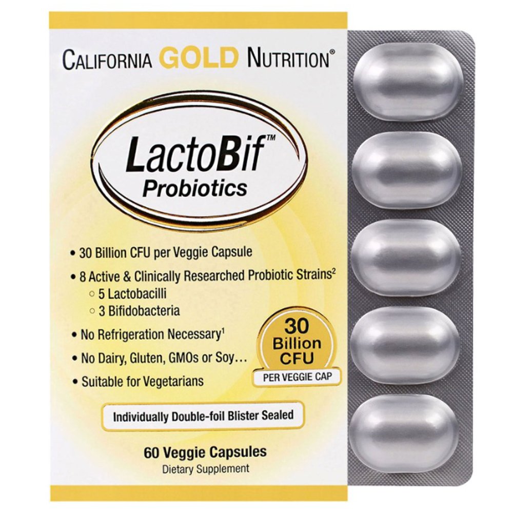 California Gold Nutrition LactoBif プロバイオティクス 300億個 植物性カプセル60錠 【アメリカ直送】