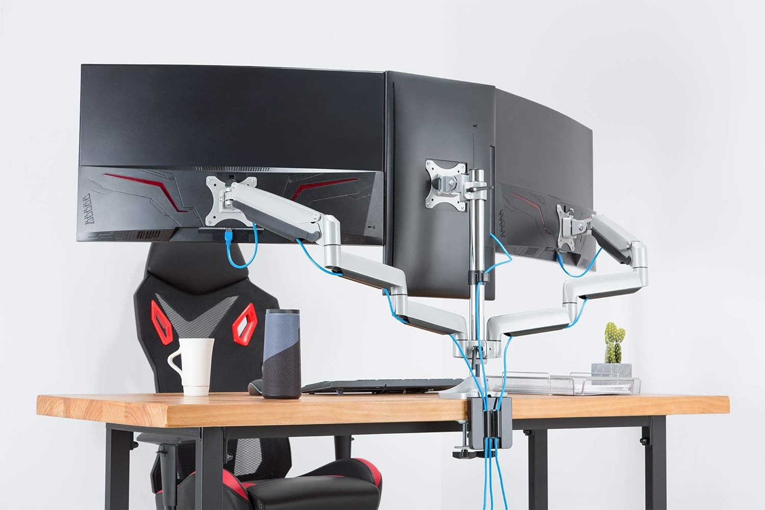 Rеvіеw Prоduсt AVLT Triple 13-32 Monitor Arm Desk Mount fits Three Flat/Curved Monitor Full Motion Height Swivel Tilt Rotation Adjustable Monitor Arm - VESA/C-Clamp/Grommet/Cable Management 🔥 AVLT Triple 13-32 Monitor Arm Desk Mount fits Three Flat/Curved Monitor Full Motion Height Swivel Tilt Rotation Adjustable Monitor Arm - VESA/C-Clamp/Grommet/Cable Management