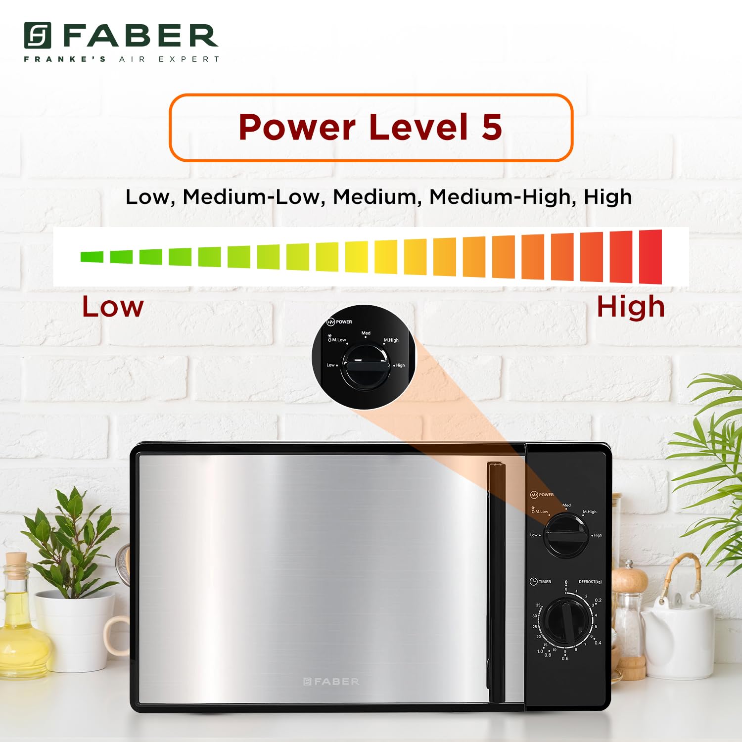 Faber Instacook20_S Standalone 20L Microwave Oven |700W|6 Auto Cook Menu | Knob Control | Reheat & Defrost | Glass Turntable | Child Safety Lock | Easy Clean Coating|Power Level 5|2 Yrs Warranty|Black 27