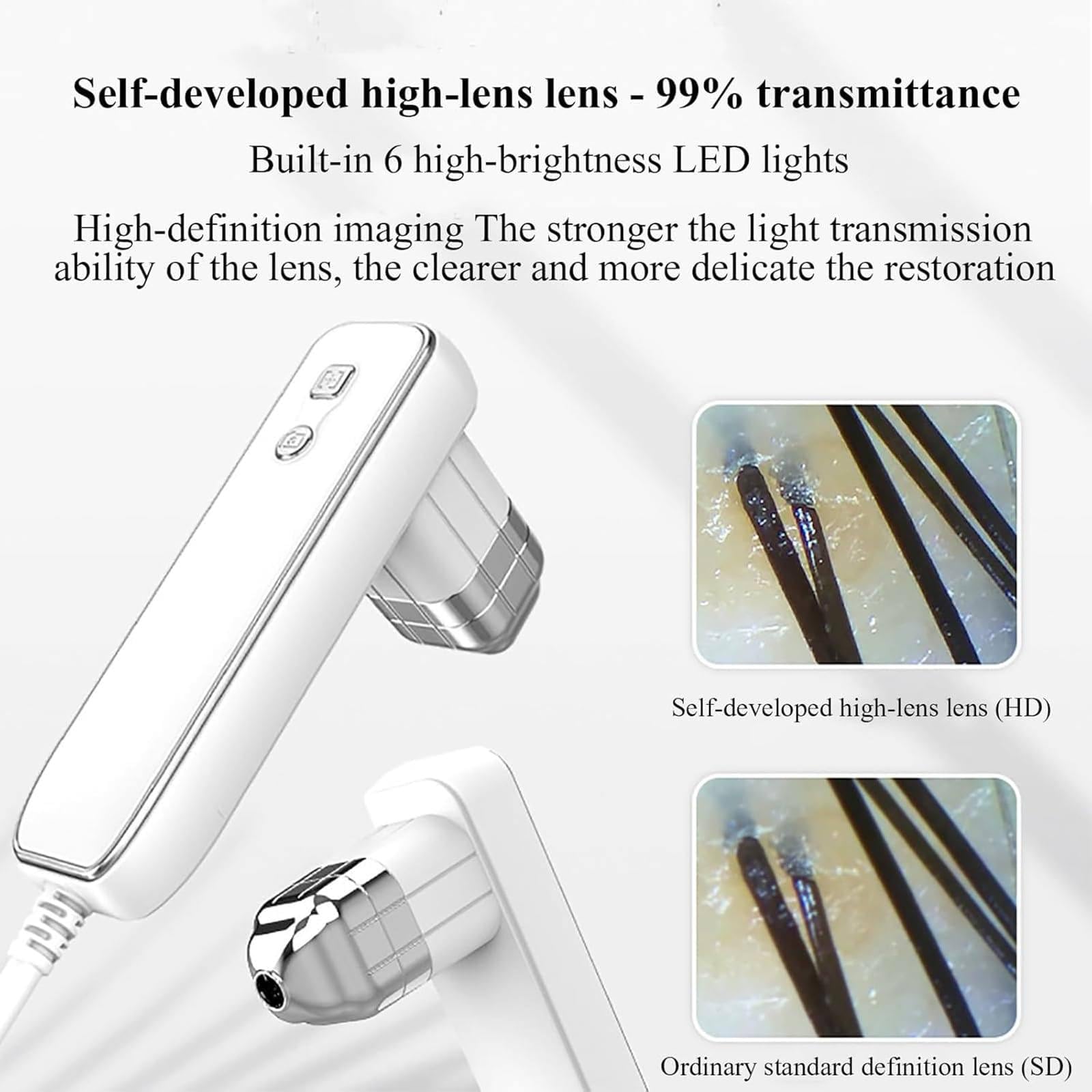 Detector De Cuero Cabelludo Inteligente Con Pantalla 14,1 Pulgadas Con Sondas Duales De 200x Y 50x, Detector De Piel Facial De Alta Definición (4 Espectros), Análisis De 360°