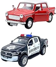 Toy Model Car for Kids with Pull Back Action, Openable Doors, Collectible Plastic Toy Car for Kids (Sheriff & Queen 70+) (Color May Differ as per Availability)