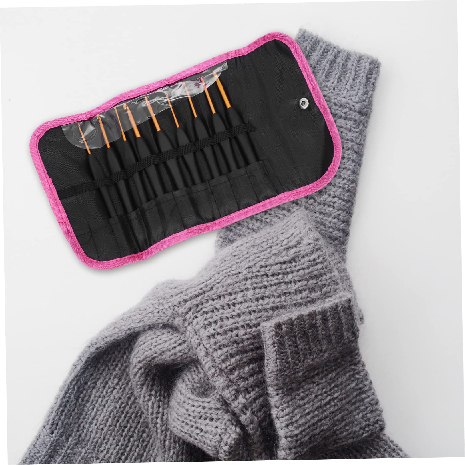 SHINEOFI 5 Juegos ganchillo pañuelos fular pamelas calcetines ganchillos crochet aguja enhebrar cuentas patas tejeduría kit de crochet para principiantes gancho de crochet aluminio