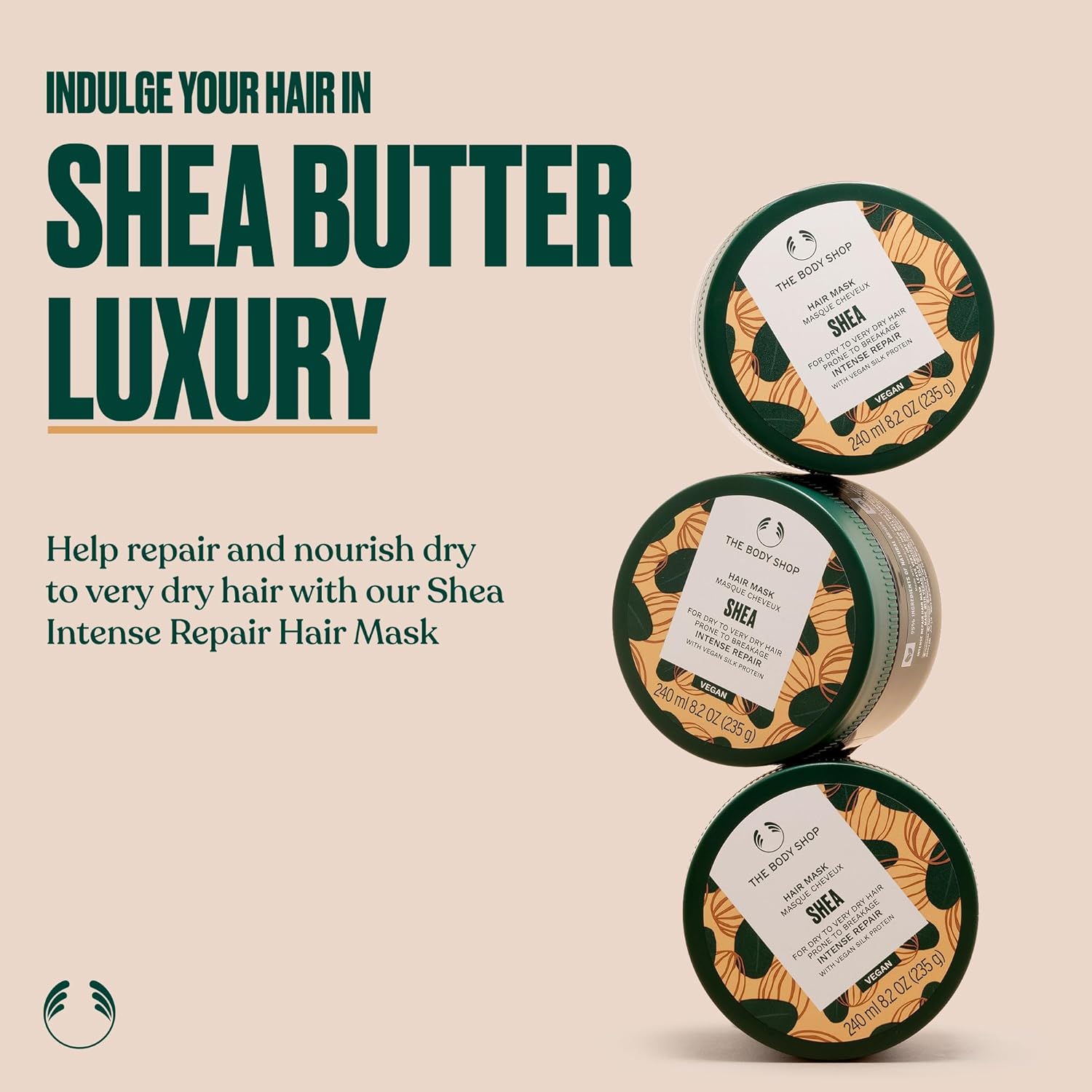 The Body Shop Shea Butter Richly Replenishing Hair Mask – For Dry Hair Prone to Breakage – 8.2 oz