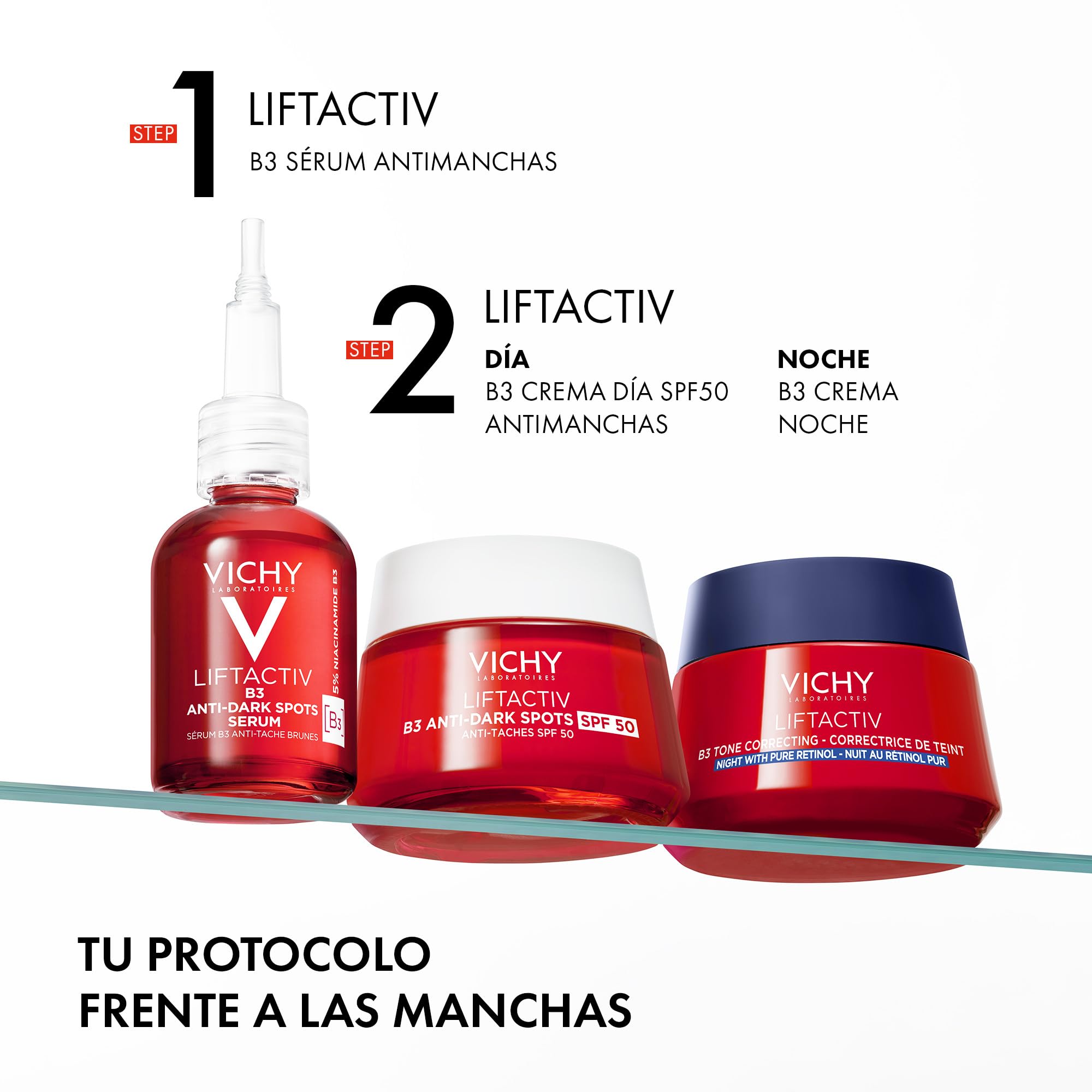 Vichy Crema de Noche Antimanchas con Retinol, Tratamiento Antiedad, Acción Regenerativa, Reduce Arrugas y Corrige la Intensidad de las Manchas, Liftactiv B3, 50 ml