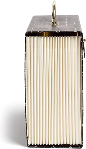 Miniatura 5 de U Brands Carpeta de archivos expandible de 19 bolsillos, suministros de oficina, diseño geométrico negro y dorado, 15.4 x 10.5 x 5 pulgadas