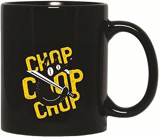 Gift for Pet Lovers Chop Dog Illustration with Katana Unique Design 11oz 15oz Black Coffee Mug