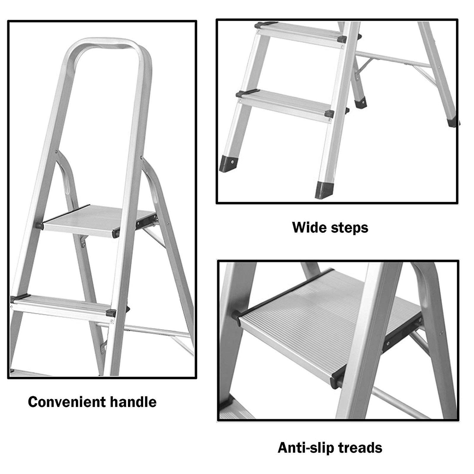 Aluminium Step Ladder 3 Step Folding MultiPurpose Steps Ladder