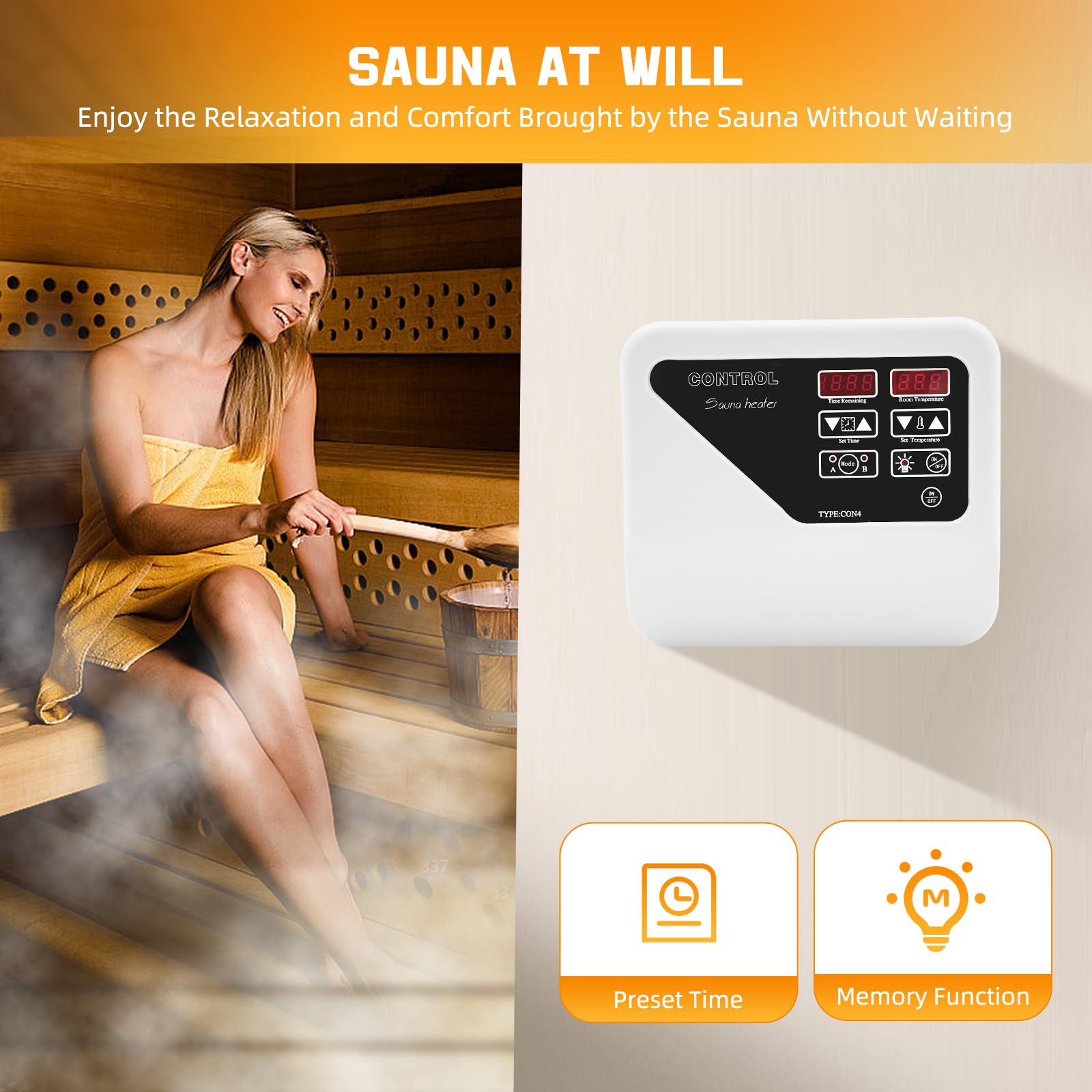 Termostato digital, 380V-415V, con cable de sensor de temperatura, para saunas privadas, spas