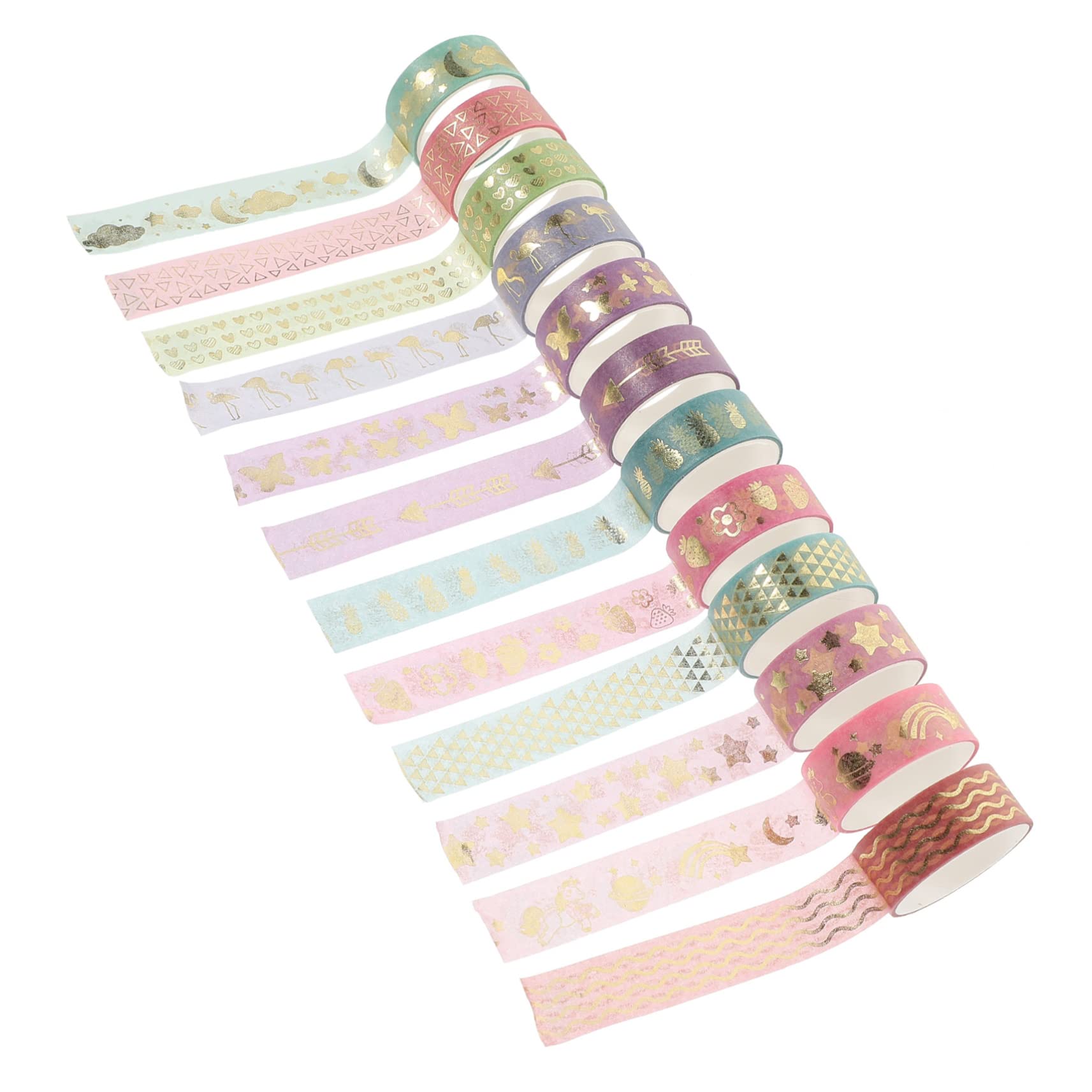 STOBOK 36pezzi Nastro Adesivo Washi Decorativo Per Fai Da Te Scrapbooking e Decorazioni Festive Roll Adatto Per Regali e Progetti Creativi