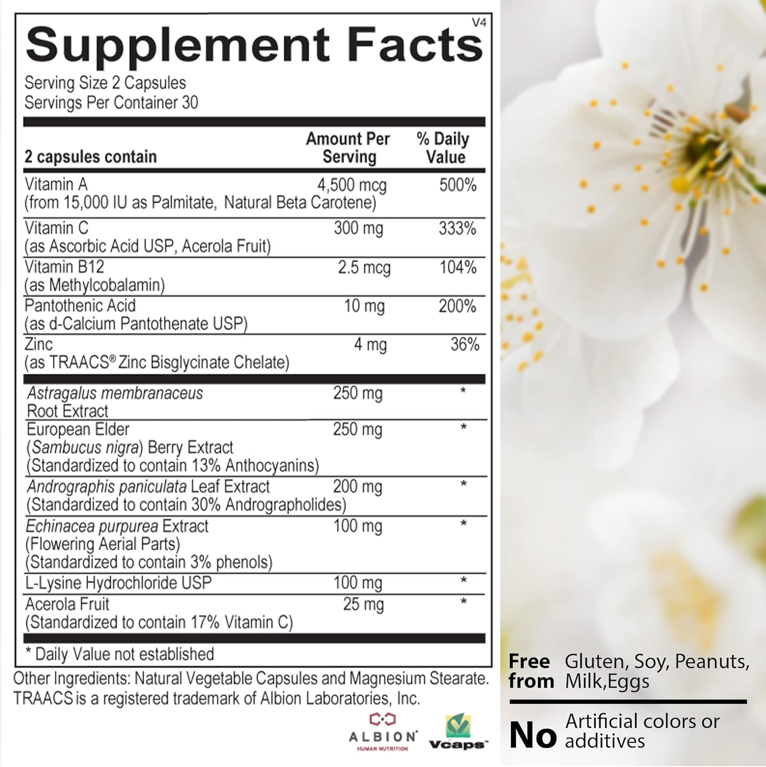 Immediate Defense Immune Support - Zinc, Black Elderberry, Echinacea, Vitamin A & C with B12, | Powerful Immunity Booster for Adults | Immune System Booster Supplement 60 Capsules