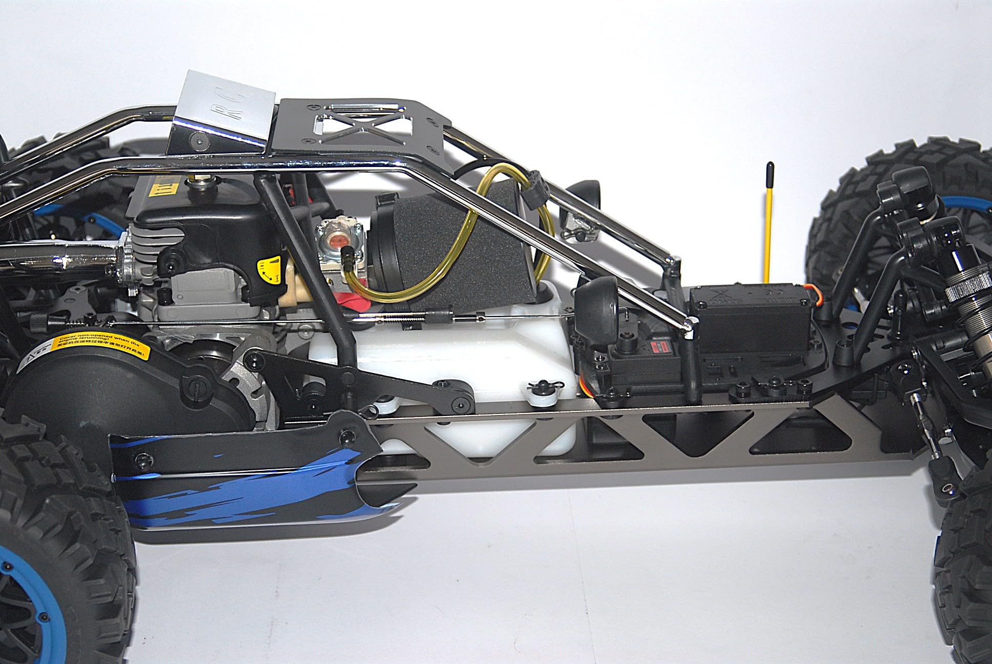 Auto RC 1/5 Baha Baja 36cc 2WD Off Road Blu – Auto RC a Benzina Versione Speciale AS Hobby con Cerchioni Scomponibili 20 Raggi e Gomme All Terrain Incollate – 2.4 GHz