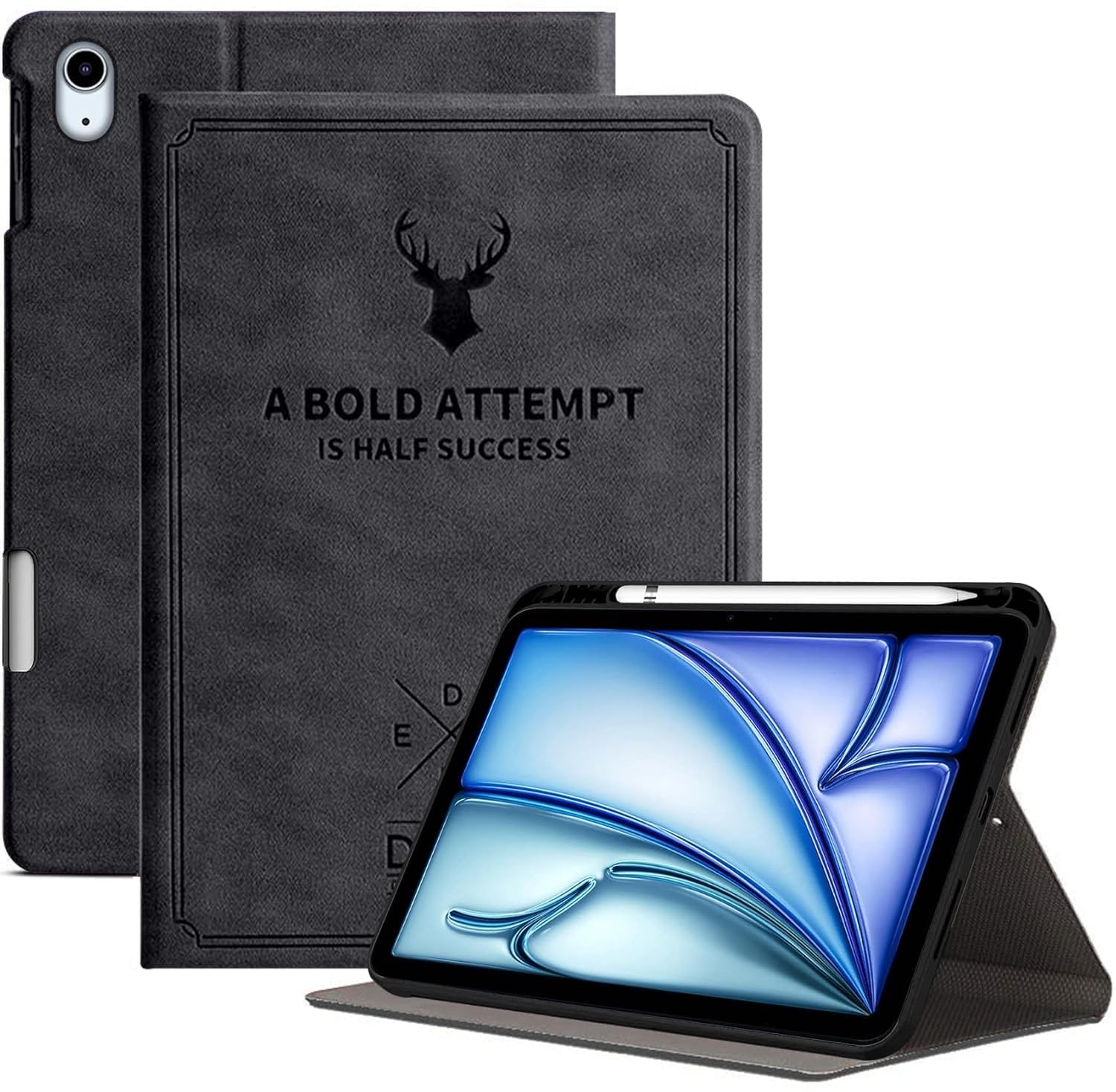 Robustrion for iPad Air 11 inch Cover M2 2024 6th Generation/iPad Air 5th Generation Cover Case/iPad Air 4th Generation Deer Pattern Flip Case with Pencil Holder [Right Side] - Black (B0C69GWQ9W) Amazon Price History, Amazon Price Tracker